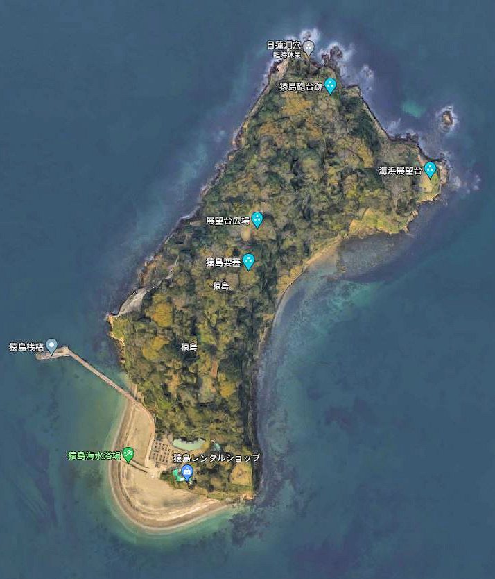 猿島　上空画像(google map)